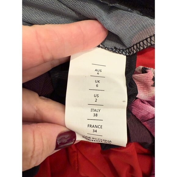 NICHOLAS Oaklyn Off Shoulder Shirred Midi Dress in Blur Floral Magenta - Size 2 - Picture 5 of 6